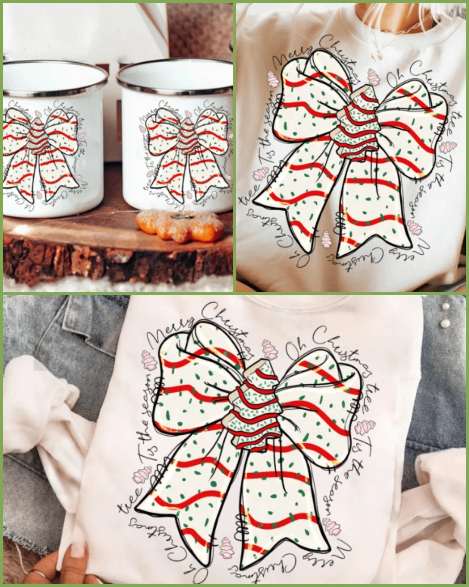 Retro Christmas Bow PNG Clipart Design 2 3vos92euob