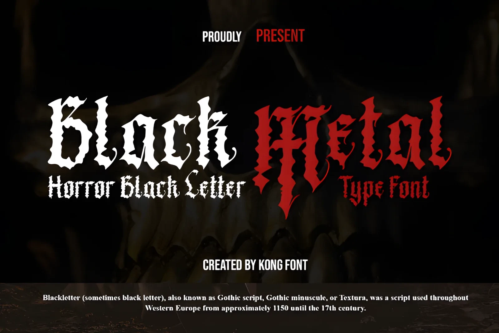 Black Metal Font horror blackletter typeface preview