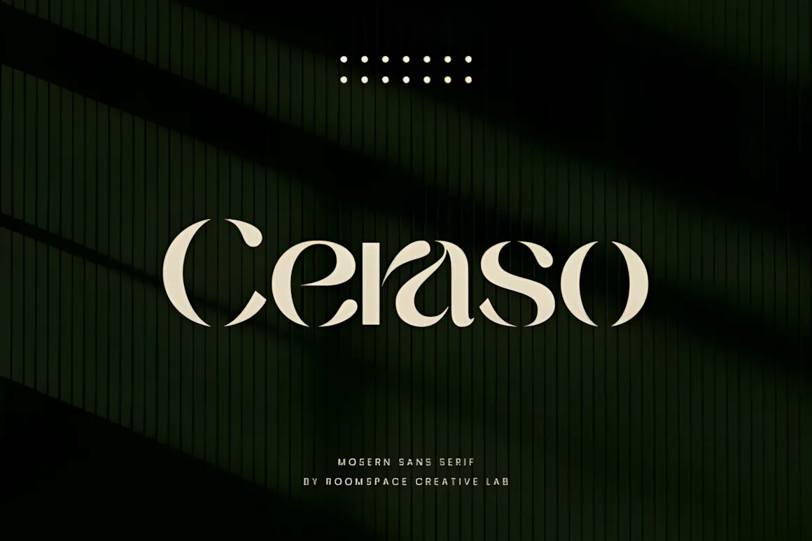 Best Sans Serif Fonts: 40 Modern Typefaces for Right Now 17 Ceraso font displayed in a modern sans serif style on a dark background.