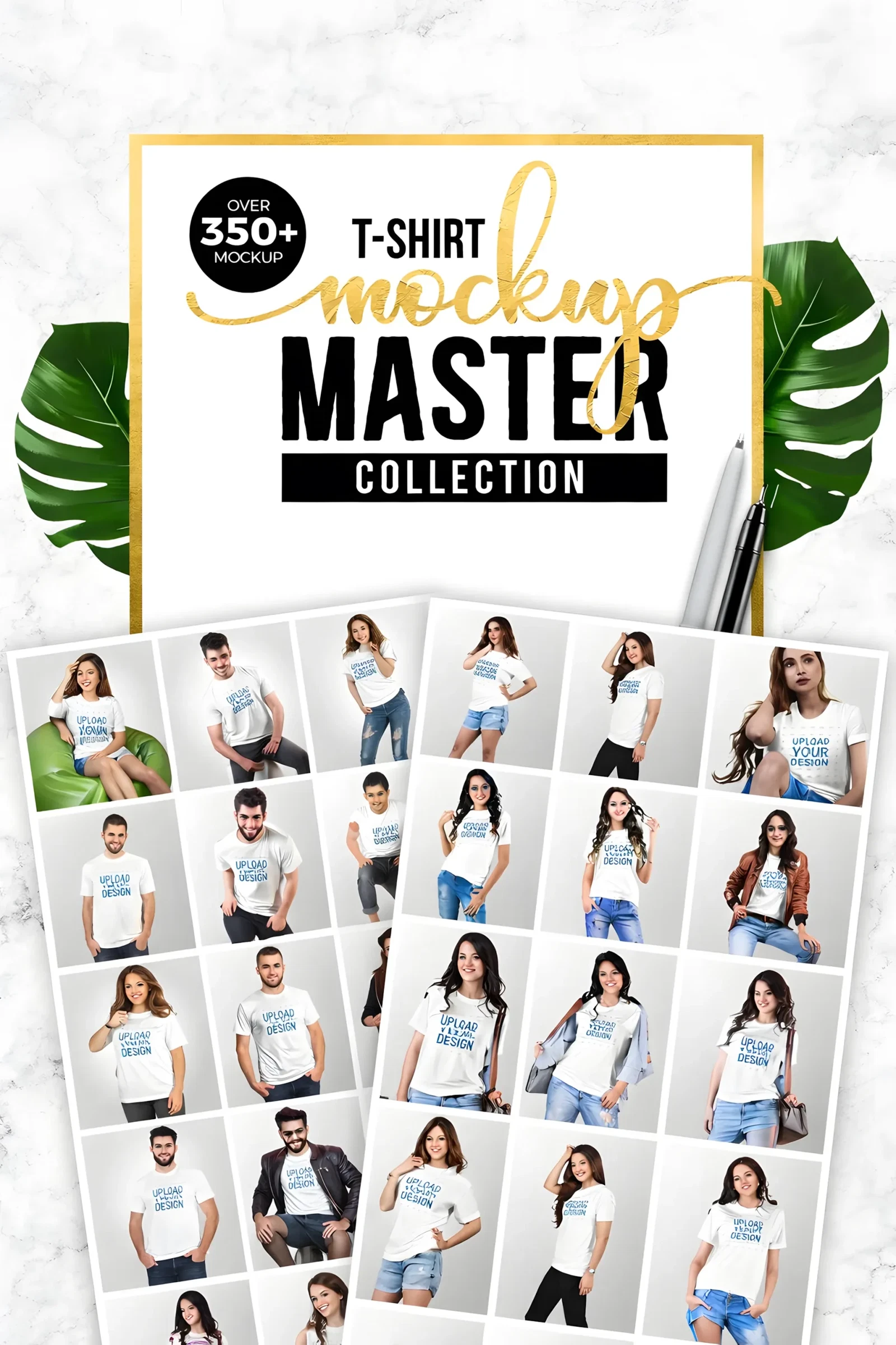350+ T-Shirt Mockup Bundle for Apparel Design 2 realistic t-shirt mockup bundle with models