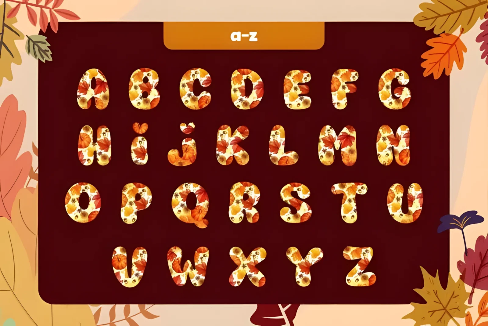 Fox Thanksgiving Font: Colorful Autumn Display Typeface 3 Fox Thanksgiving Font colorful autumn illustrated alphabet