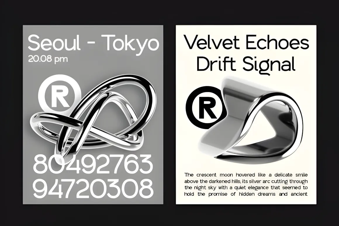 20 Best Display Sans Serif Font Styles for Designers 14 Two modern display sans serif font posters featuring abstract designs and text.
