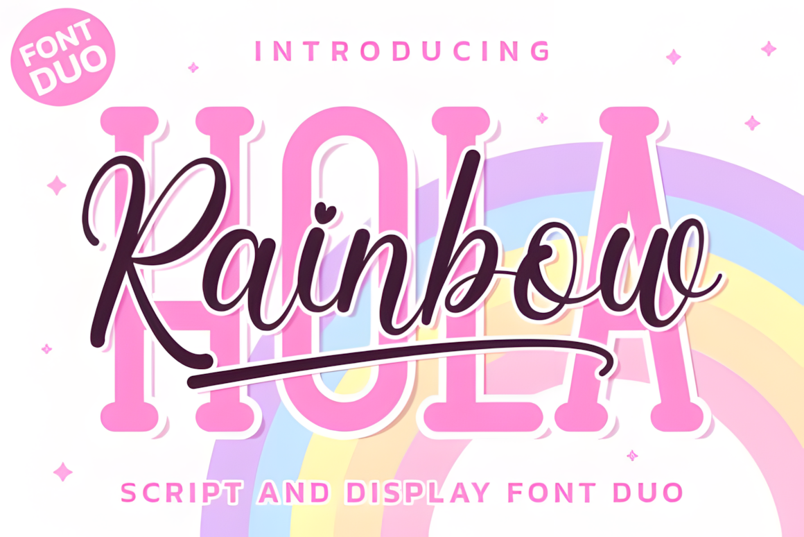 25 Best Free & Paid Valentine’s Day Fonts 22 Hola Rainbow Duo Fonts 34453515 1 1 580x387 upscayl 2x upscayl standard