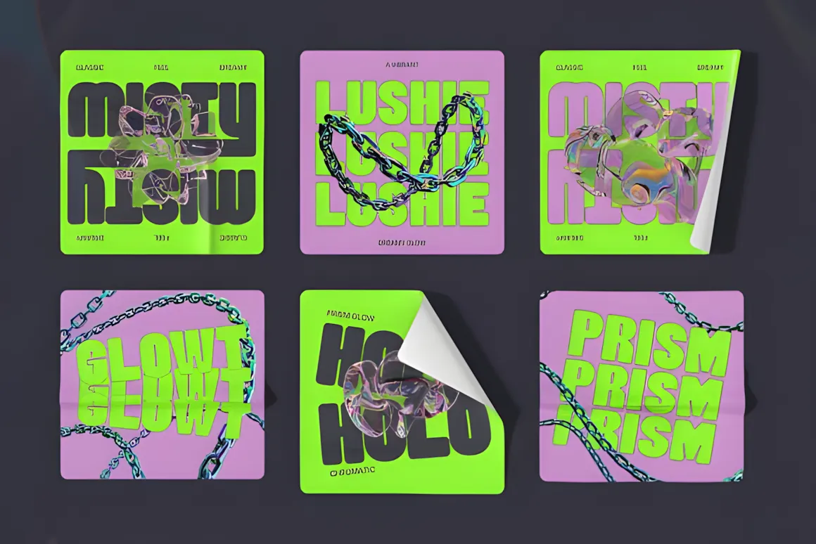 20 Best Display Sans Serif Font Styles for Designers 17 Colorful display sans serif font designs featuring bold text and graphic elements.