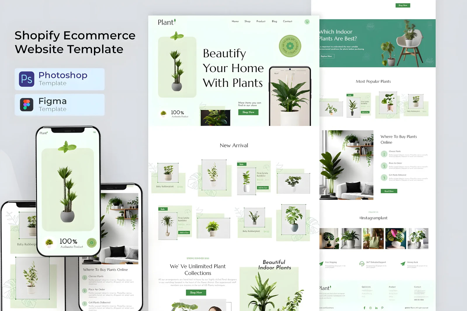 The Best Shopify E-commerce Website PSD & XD Template Design