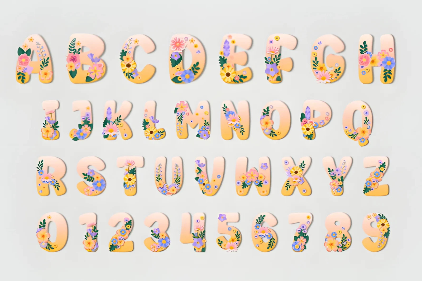 Spring Font: Colorful Floral Typeface for Fresh Designs 4 Spring Font spring themed font for invitations and greeting cards