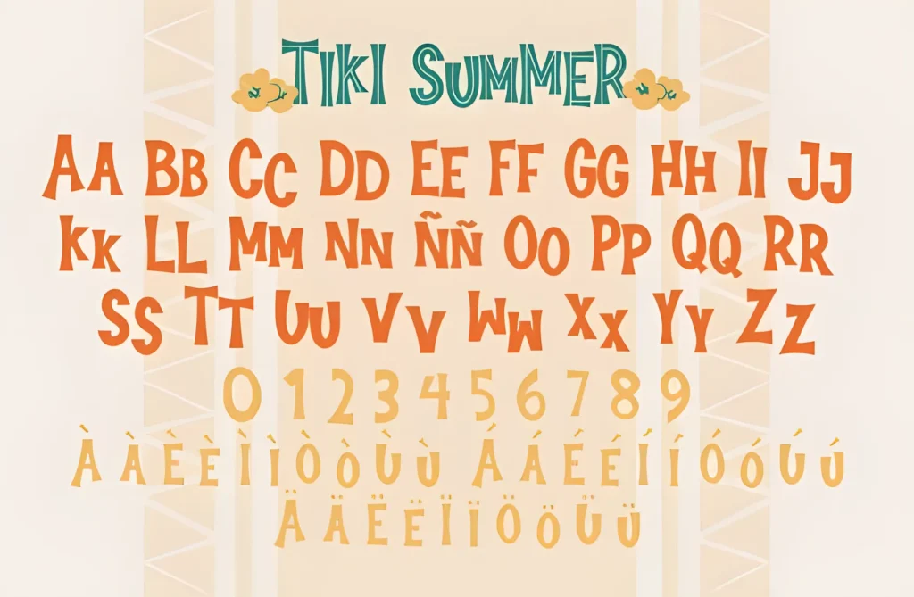 Tiki Tropical Summer Font: Retro Display Typeface 3 Tiki Tropical Summer Font summer poster typography