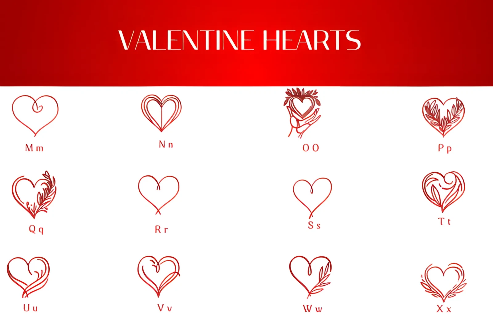 Valentine Hearts Font: Cute Dingbats for Romantic Designs 3 Valentine Hearts Font romantic heart illustrations for cards
