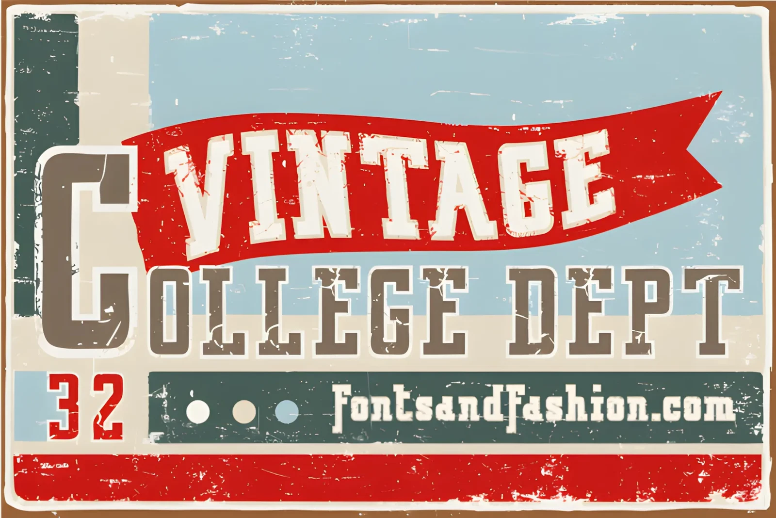 Vintage College Font: Classic Slab Serif With Warm Character 5 Vintage College Font warm collegiate font for apparel and merchandise