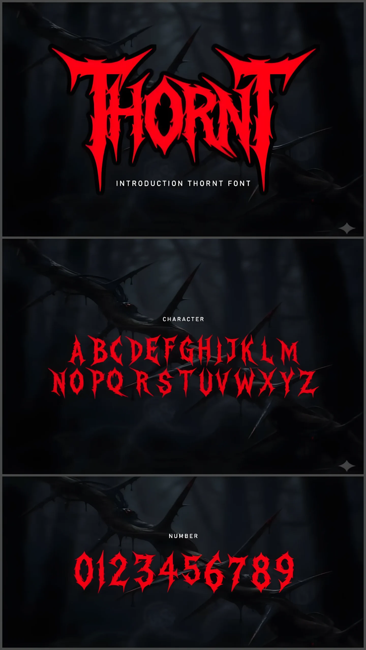 Thornt Font: Aggressive Gothic Blackletter Display Typeface 2 Thornt Font gothic blackletter alphabet