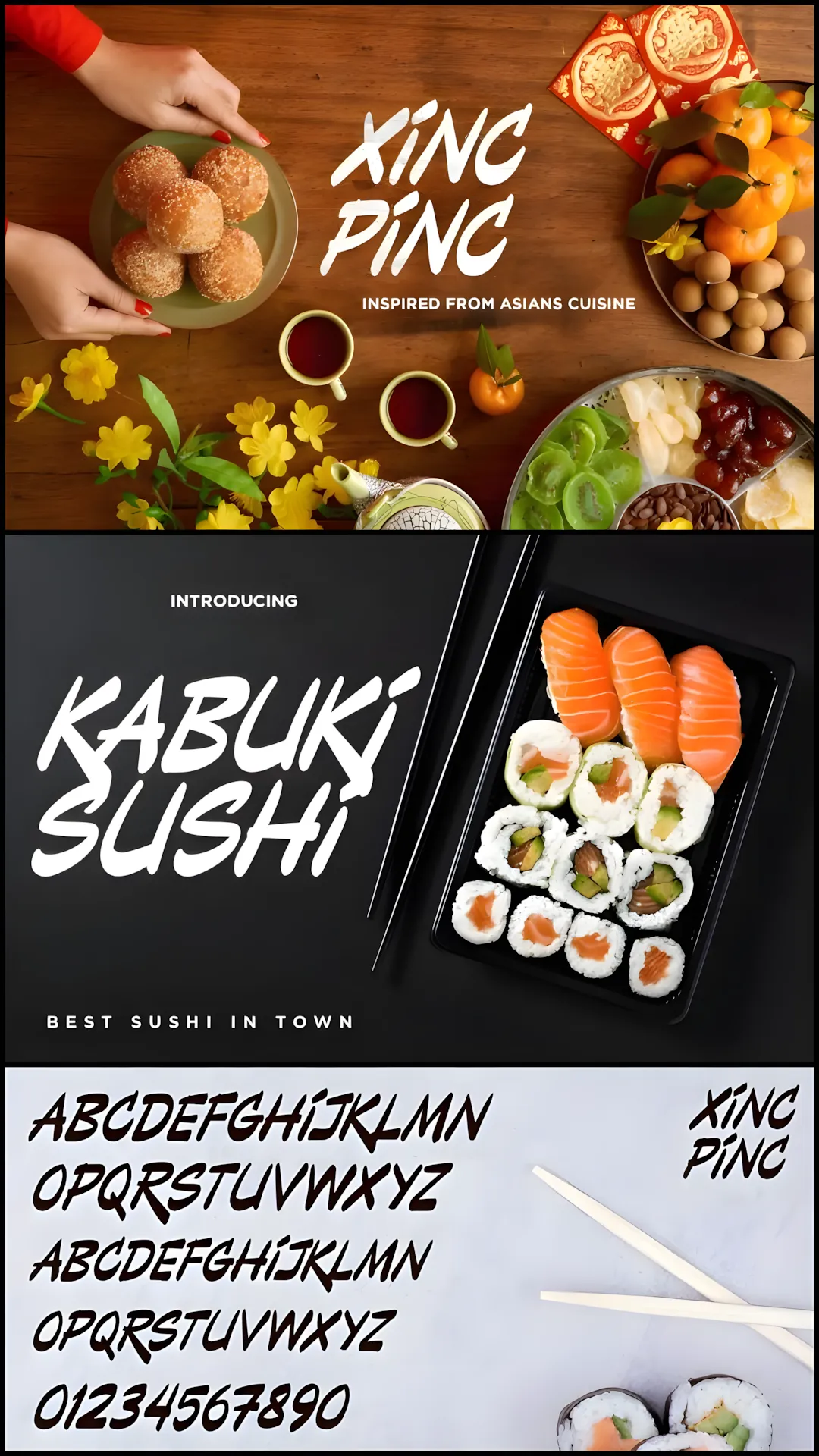 Xincpinc Font: Dynamic Decorative Typeface for Logos, Menus & Branding 2 gandr collage 50 upscayl 1x upscayl standard