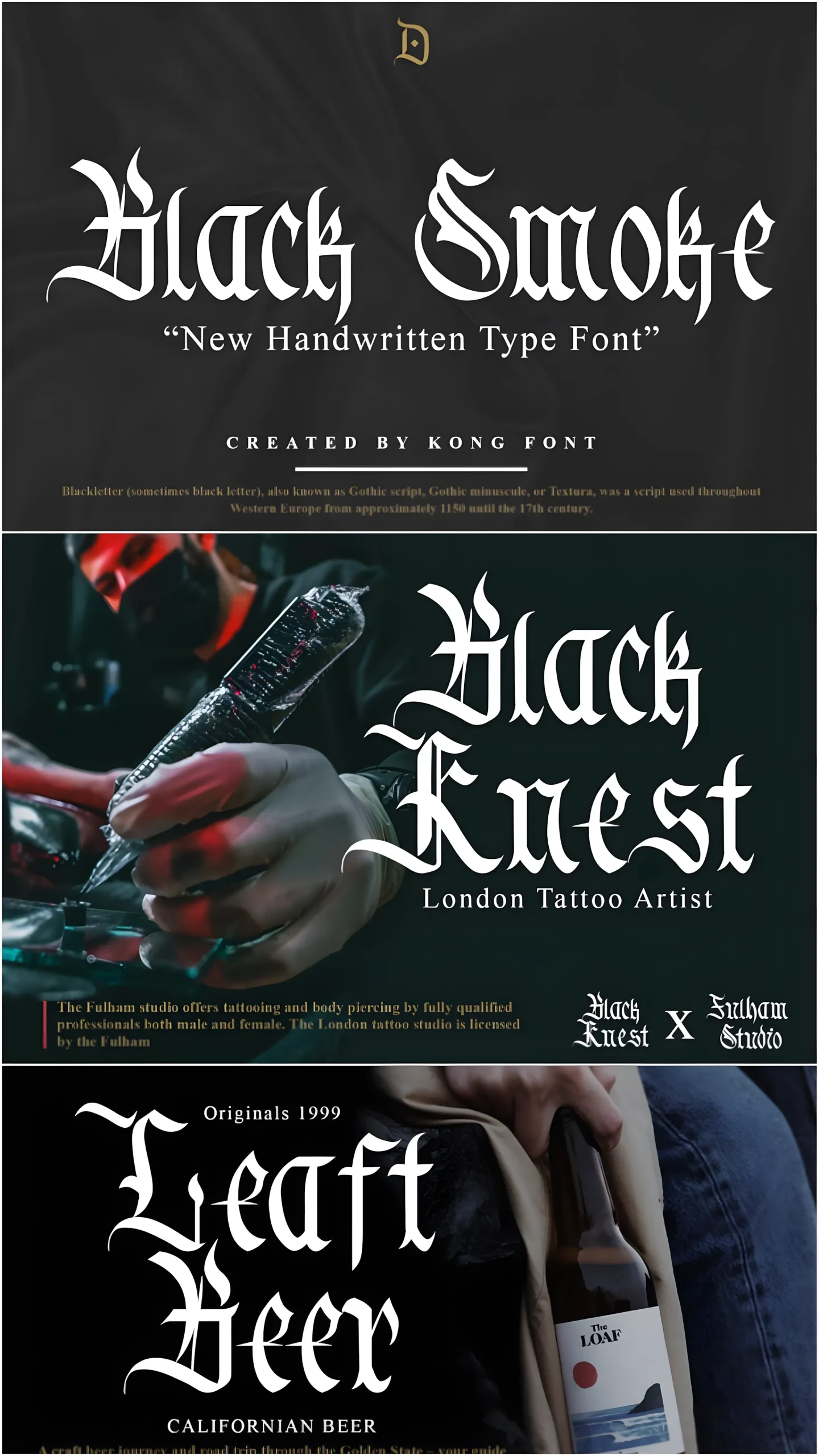 Black Smoke Font: Classic Handwritten Blackletter Typeface 2 Black Smoke Font handwritten gothic headline