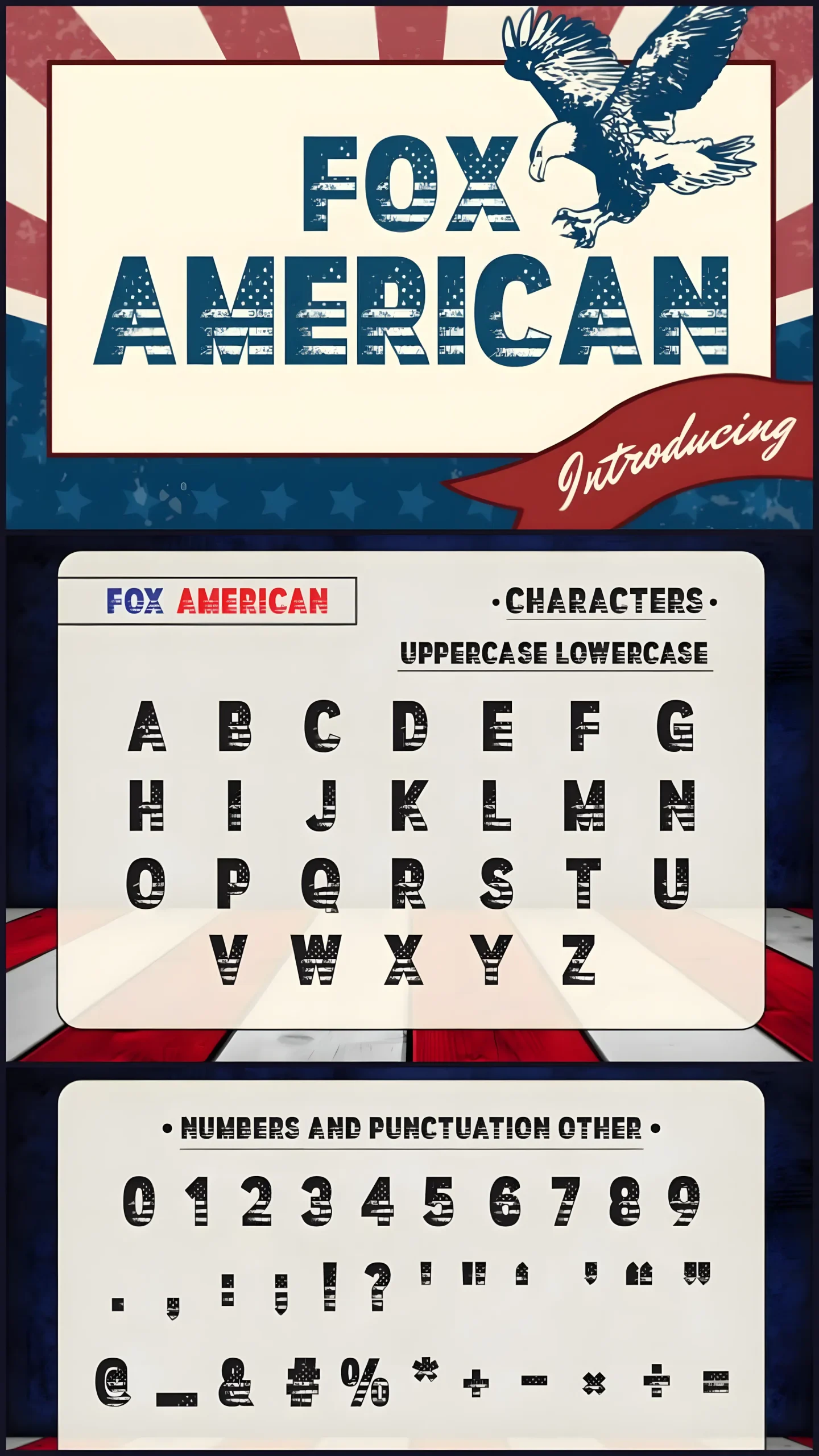 Fox American Font: Patriotic Display Typeface With Impact 2 Fox American Font patriotic display typeface for posters and banners