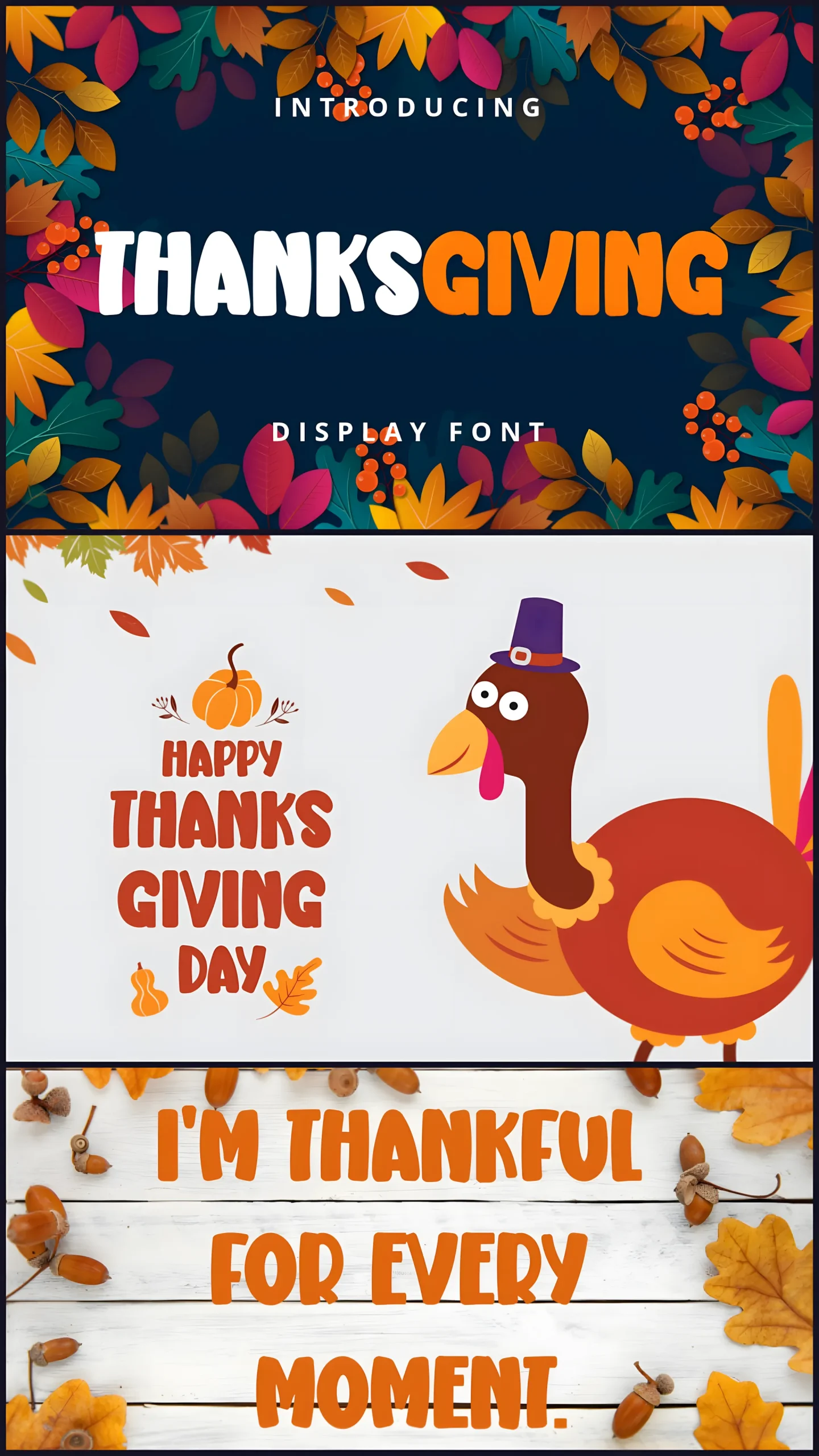 Thanksgiving Font: Friendly Display Typeface for Fall Designs 2 Thanksgiving Font friendly display typeface for fall posters