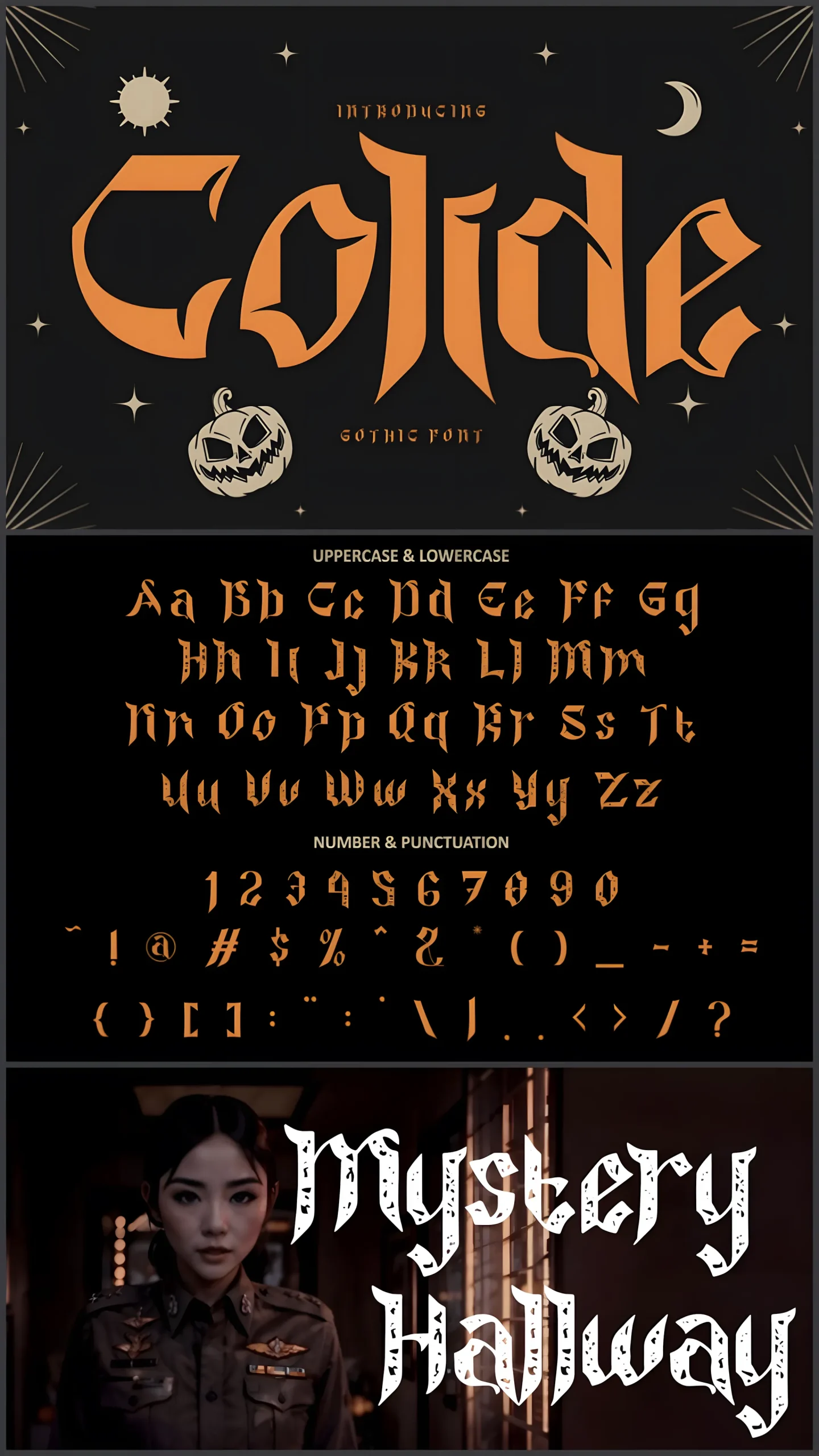 Colide Font: Gothic Display Typeface With Sharp Character 2 Colide Font gothic display typeface with sharp cuts