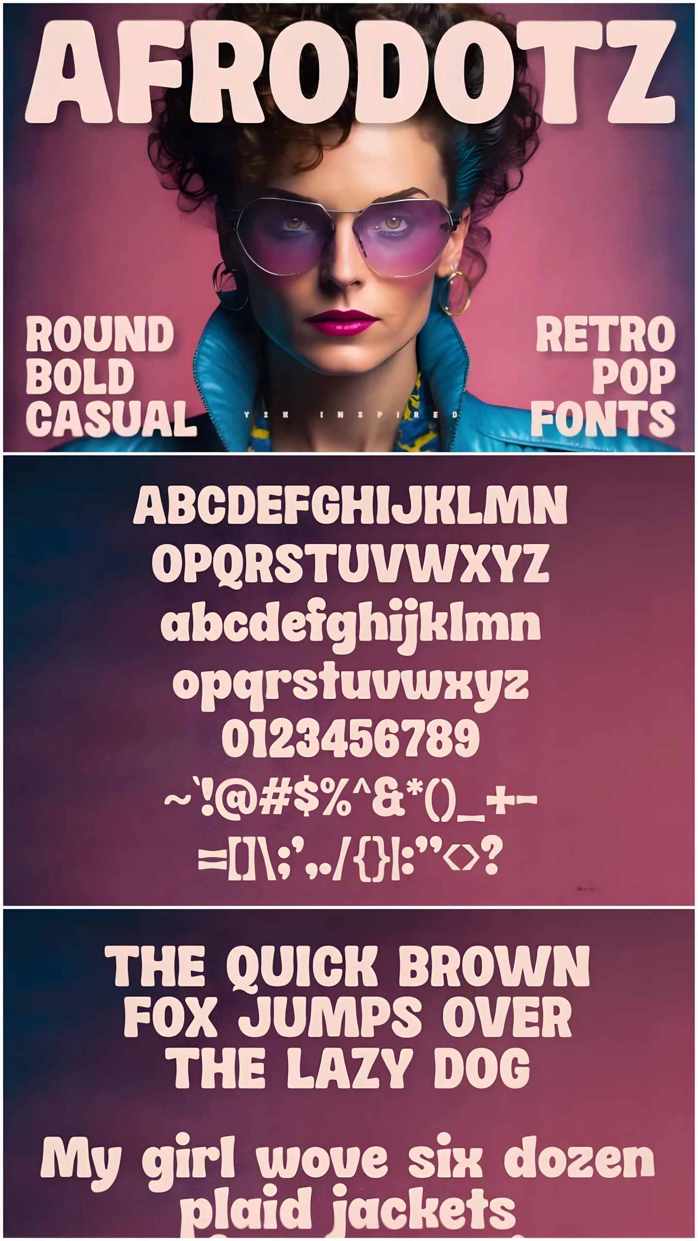 Afrodotz Font: Retro Y2K Display Typeface With Pop Energy 2 Afrodotz Font bold retro font for posters and covers
