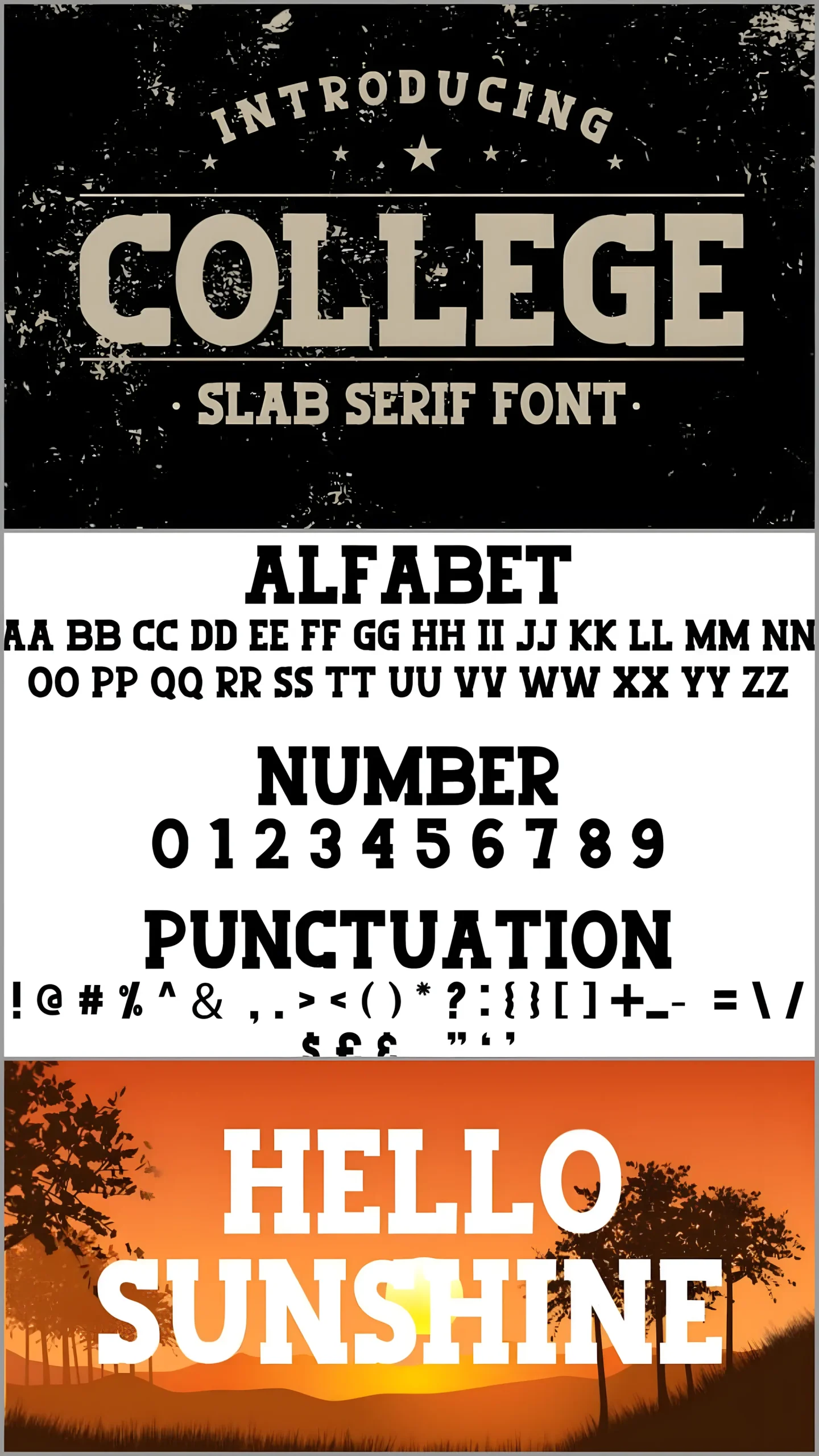 College Font: Bold Slab Serif Typeface for Sport Designs 2 College Font athletic slab serif typeface for posters and promotions