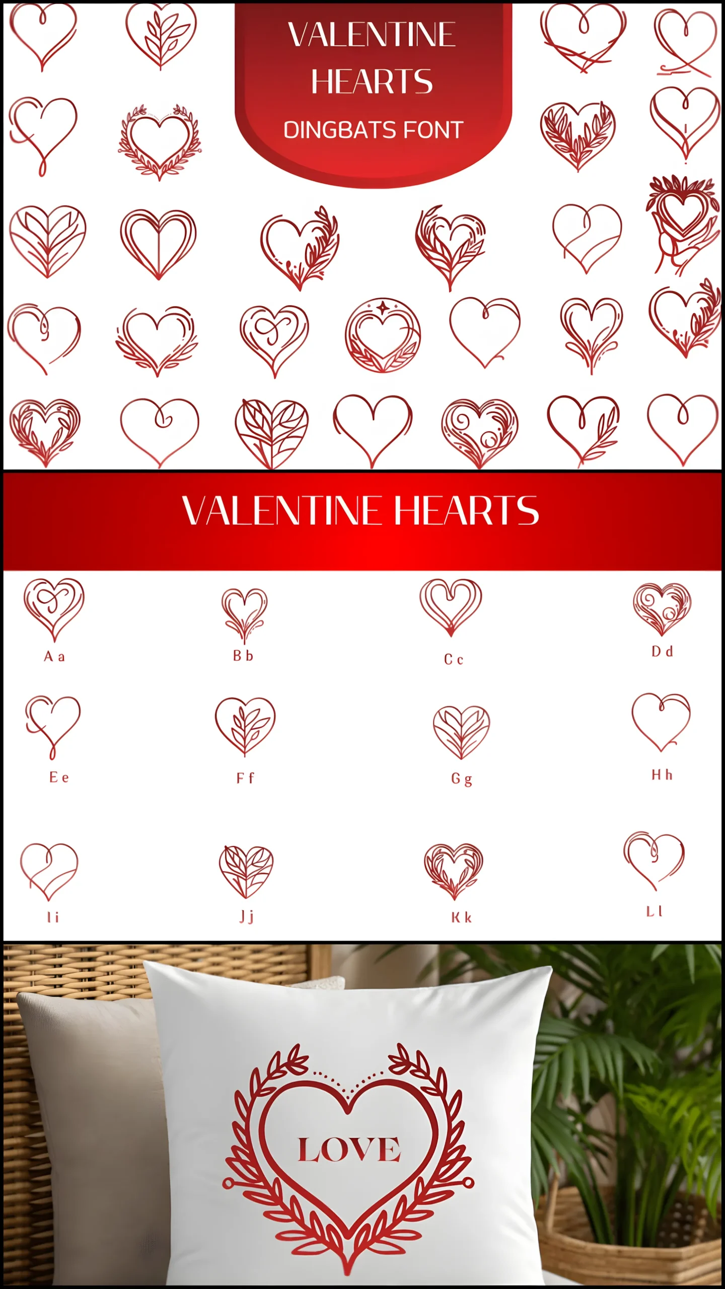 Valentine Hearts Font: Cute Dingbats for Romantic Designs 2 Valentine Hearts Font cute heart dingbats set