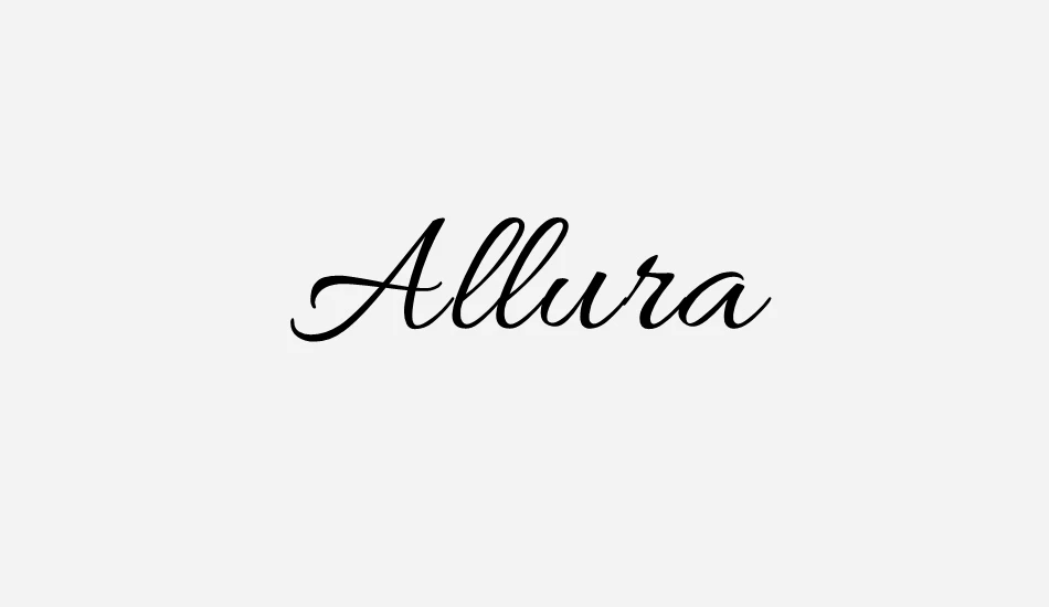 Top 9 Best Romantic Script Fonts for Valentine’s Day Cards 3 The Allura font displayed in an elegant cursive style, suitable for romantic designs.
