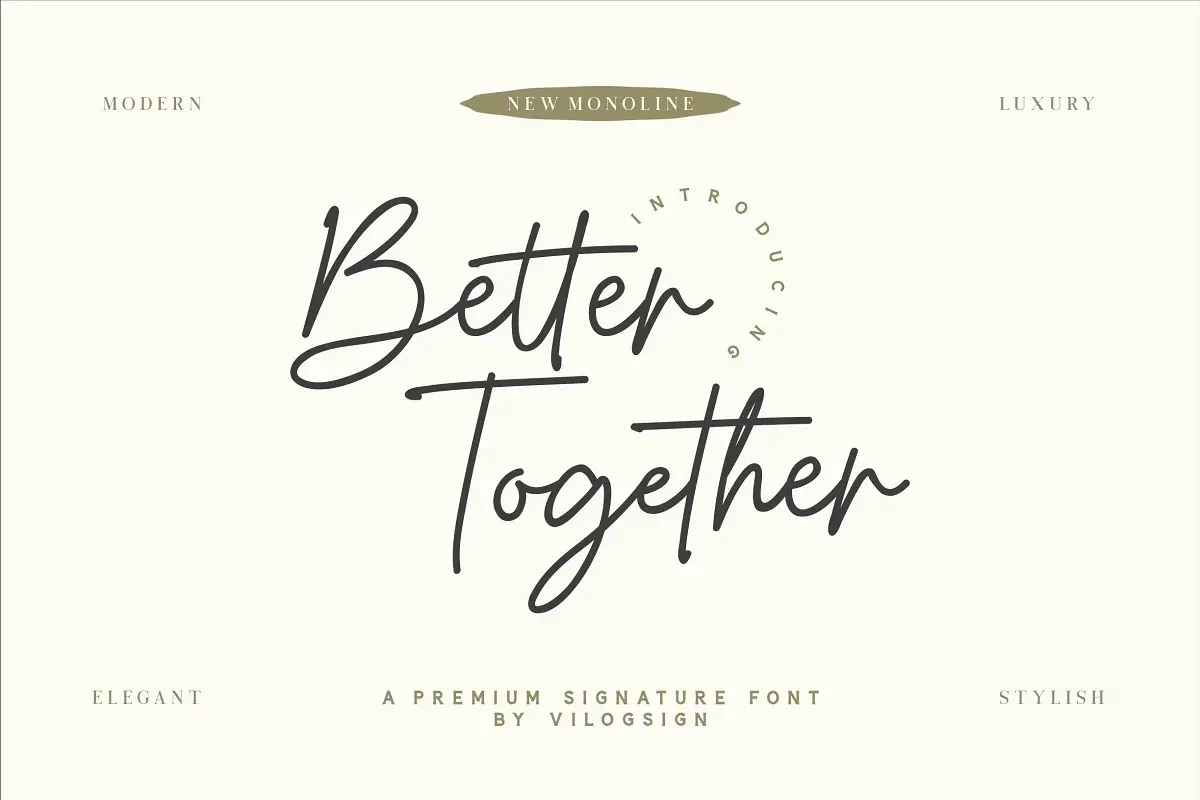 Top 9 Best Romantic Script Fonts for Valentine’s Day Cards 8 The text 'Better Together' in a romantic script font, showcasing elegant cursive style.