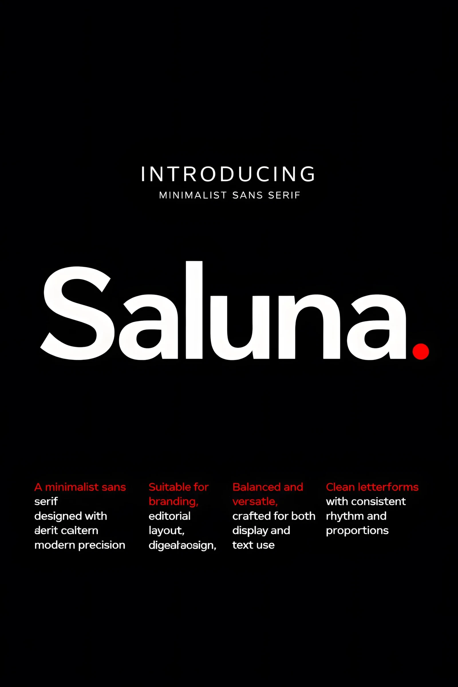 Saluna font clean modern sans serif typography preview