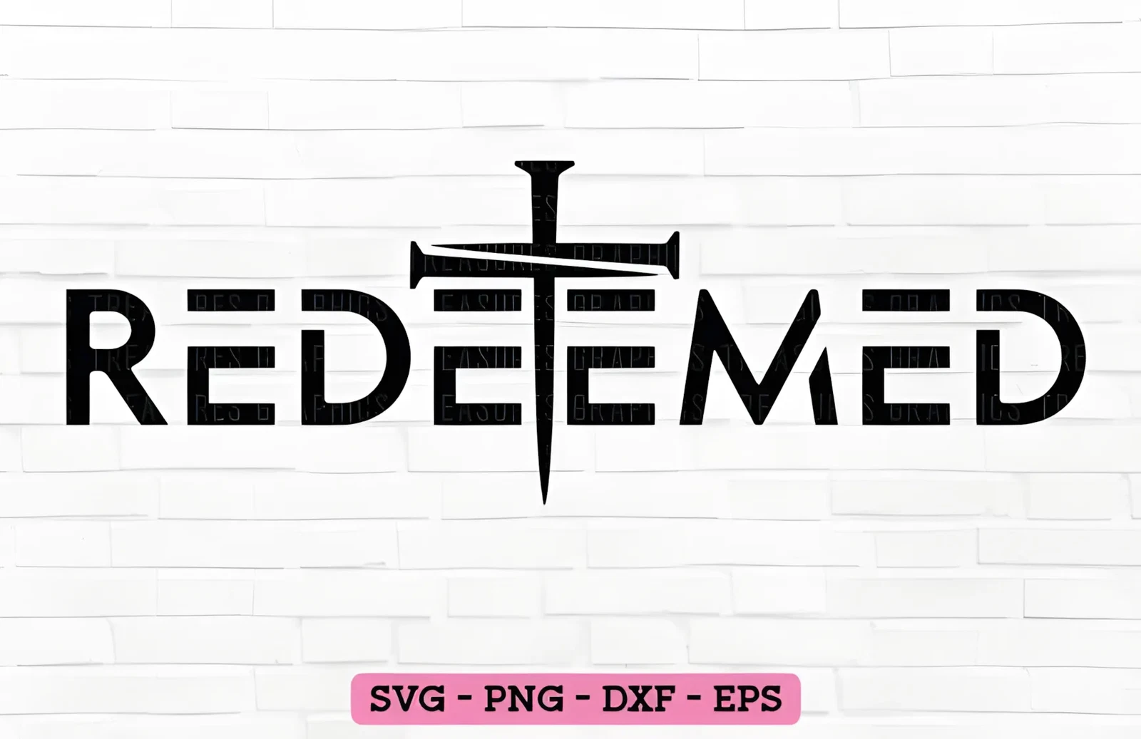 Christian Easter SVG – Redeemed Jesus Faith Design for Apparel 3 Redeemed Jesus faith SVG with Christian cross detail