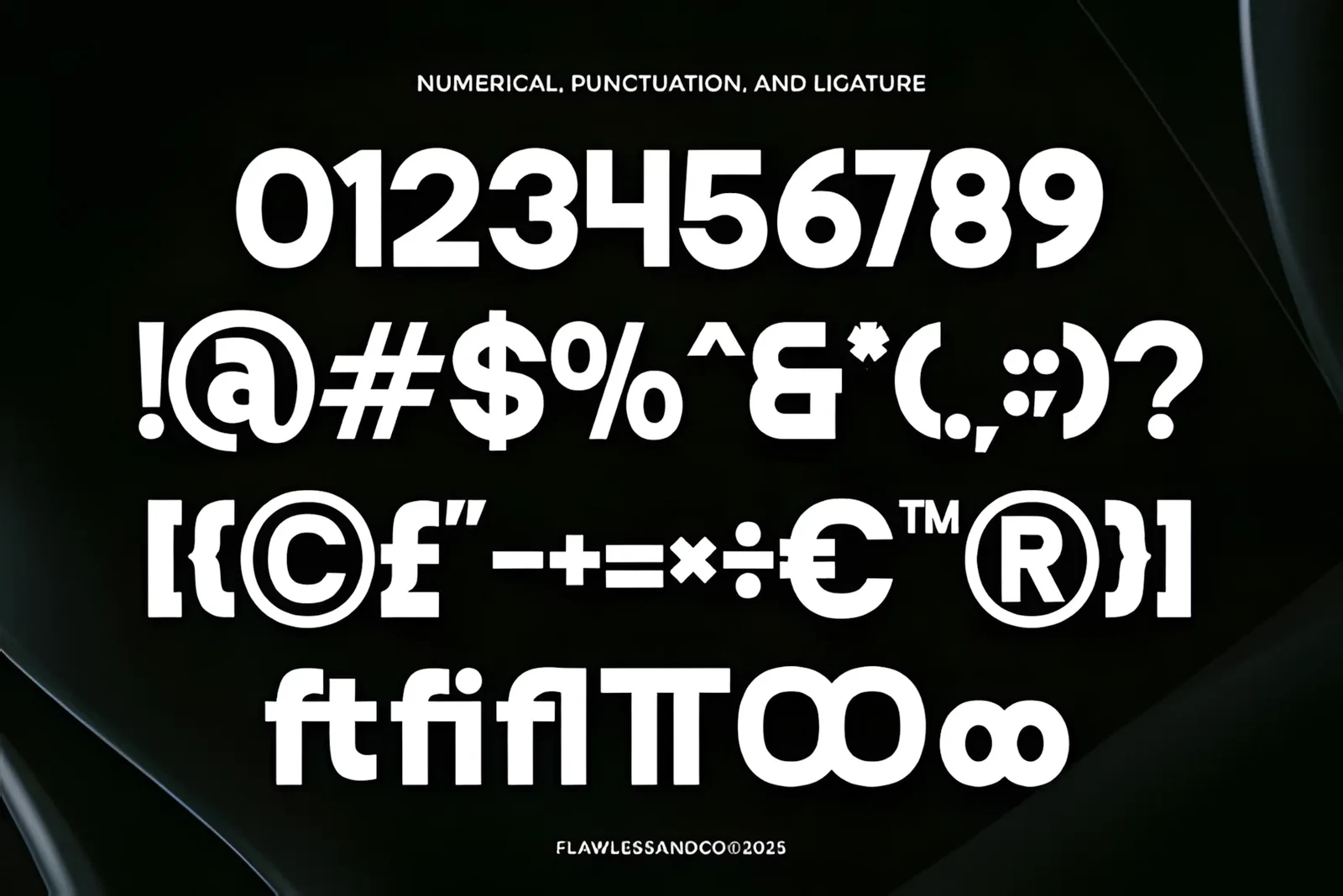 Hezba Font for Minimalist Modern Brand Design 5 Hezba font character set with numbers punctuation and glyphs