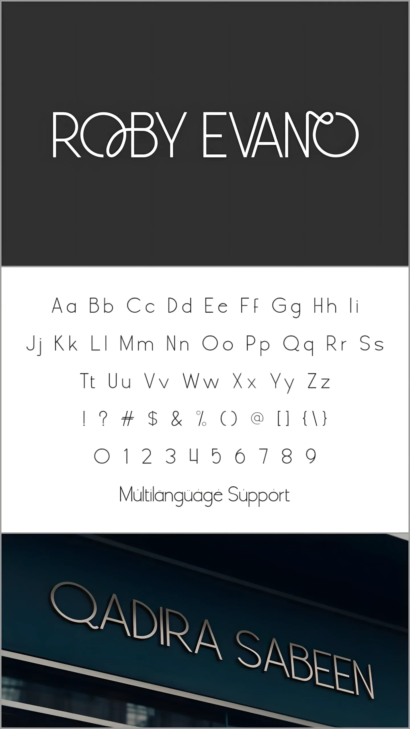 Roby Evano Font for Minimalist Luxury Branding 2 Roby Evano font circular ligatures geometric sans serif detail