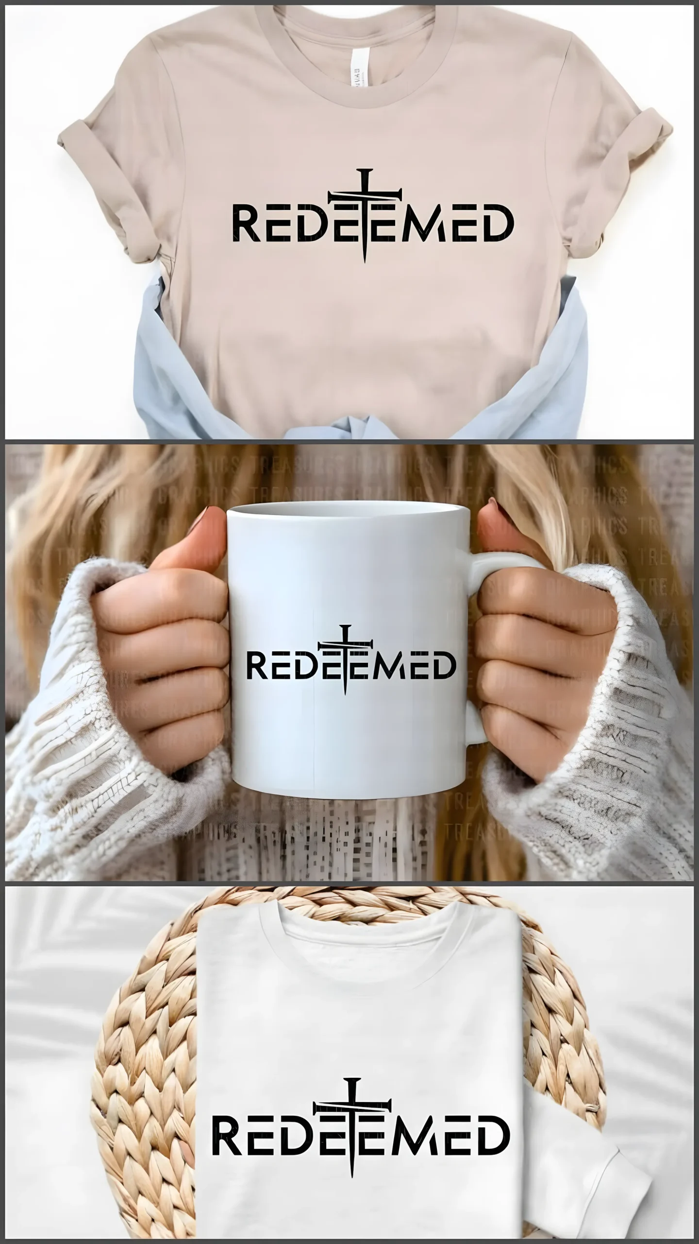 Christian Easter SVG – Redeemed Jesus Faith Design for Apparel 2 Redeemed Christian Easter SVG on faith t-shirt mockup