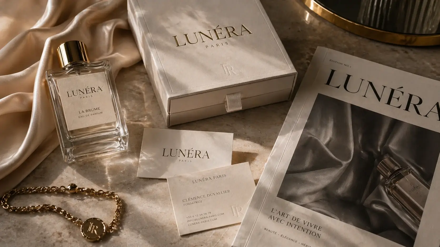 Luxury serif fonts used in premium branding design mockup