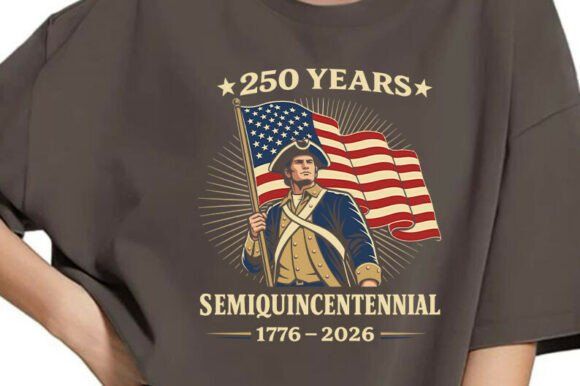 19 Best Retro Patriotic T-Shirt Designs for Independence Day 15 250 Years Semiquincentennial USA SVG Graphics 145436206 6 580x386 1