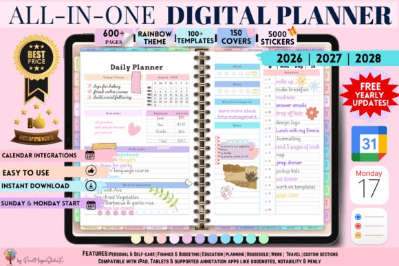 14 Best Digital Planners for 2026 to Stay Organized 4 AllinOne Digital Planner Graphics 108361968 580x387 1