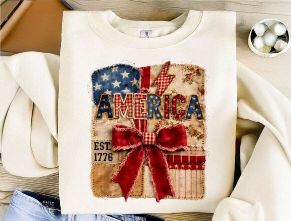 19 Best Retro Patriotic T-Shirt Designs for Independence Day 11 America EST 1776 PNG Graphics 146571823 1 1 580x441 1