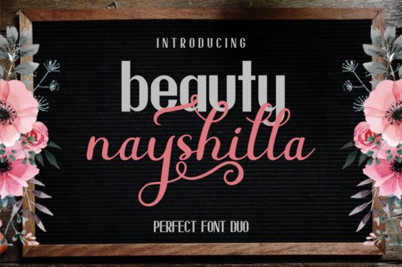 11 Feminine Fonts for Beauty Packaging 17 Beauty Nayshilla Duo by MJB Letters 580x386 1