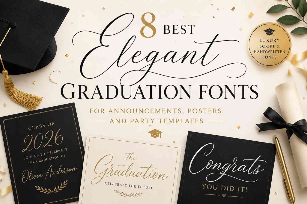 Graduation Party Script Text 8 Best Elegant Graduation Fonts For Announcements, Posters, And Party ...