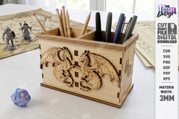 20 Laser Cutting Files for DIY Projects, Gifts, and Small Business 35 Dragon Desk Organizer Laser Cut Bundle Laser Cutting 149795977 2 580x387 1