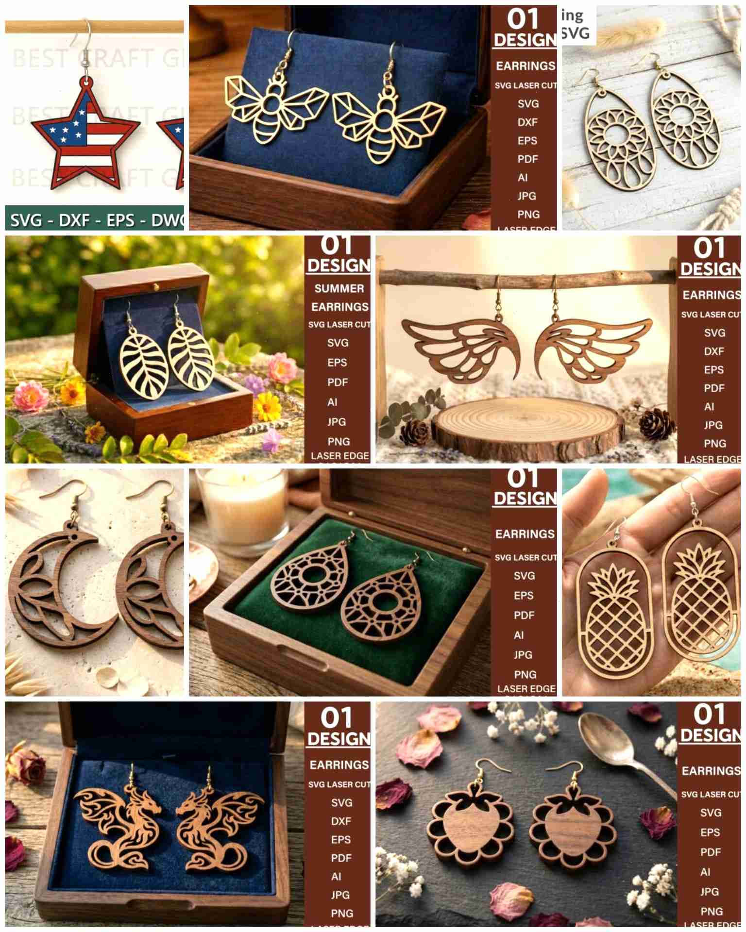 9 Easy Glowforge Designs That Sell on Etsy 9 Glowforge Earrings and Jewelry