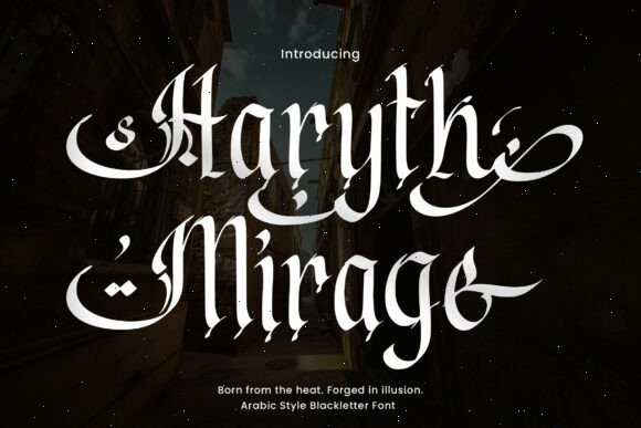 15 Best Blackletter Fonts for Gaming Logos 22 Haryth Mirage Fonts 143285569 1 1 580x387 1