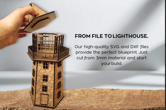 20 Laser Cutting Files for DIY Projects, Gifts, and Small Business 14 Lighthouse Laser Cut Files SVG DXF Laser Cutting 131403612 2 580x387 1
