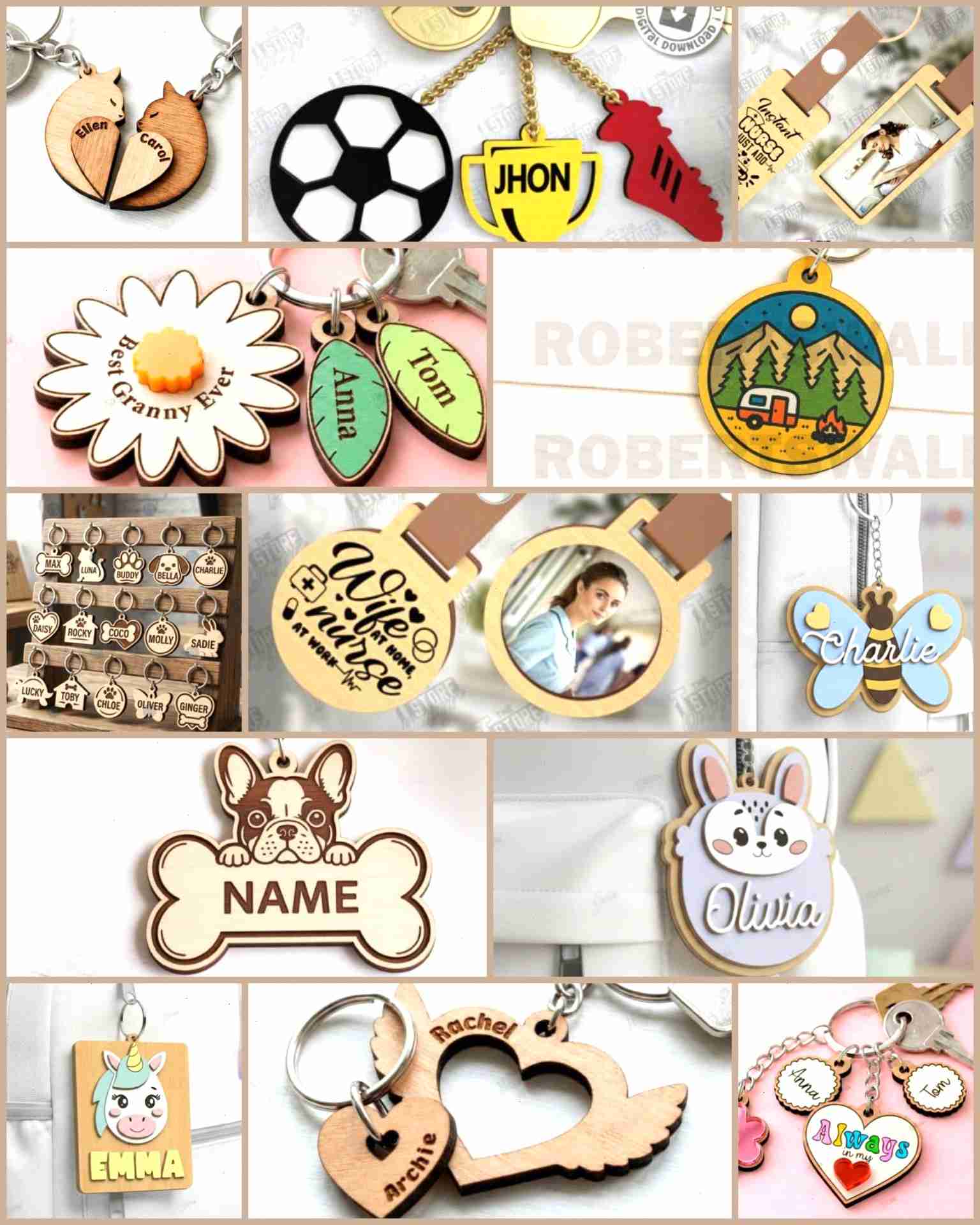9 Easy Glowforge Designs That Sell on Etsy 10 Personalized Keychains