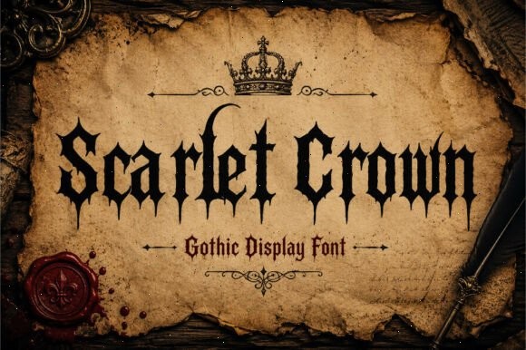 13 Best Old English Fonts for RPG Game Branding in 2026 23 Scarlet Crown Fonts 148785476 1 1 580x386 1