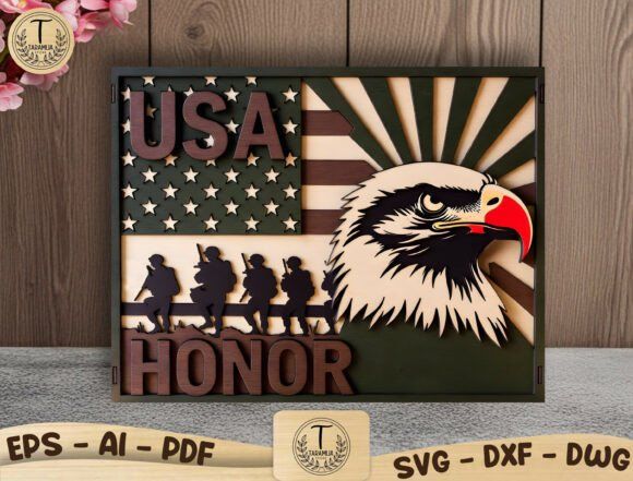 20 Laser Cutting Files for DIY Projects, Gifts, and Small Business 37 USA Honor Layered Cut File SVG Laser Cutting 143841167 1 1 580x441 1