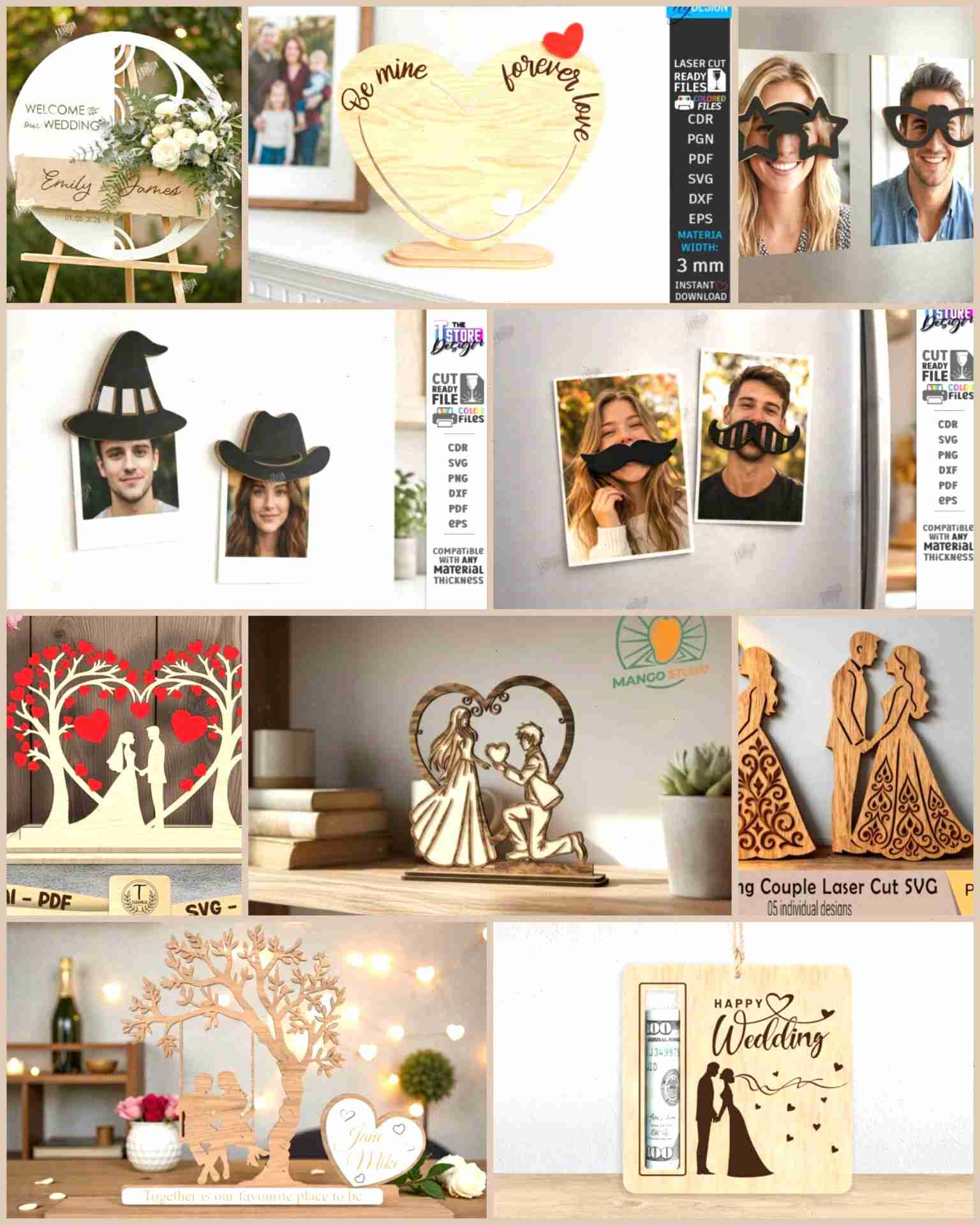 9 Easy Glowforge Designs That Sell on Etsy 5 Wedding Themed Glowforge Project