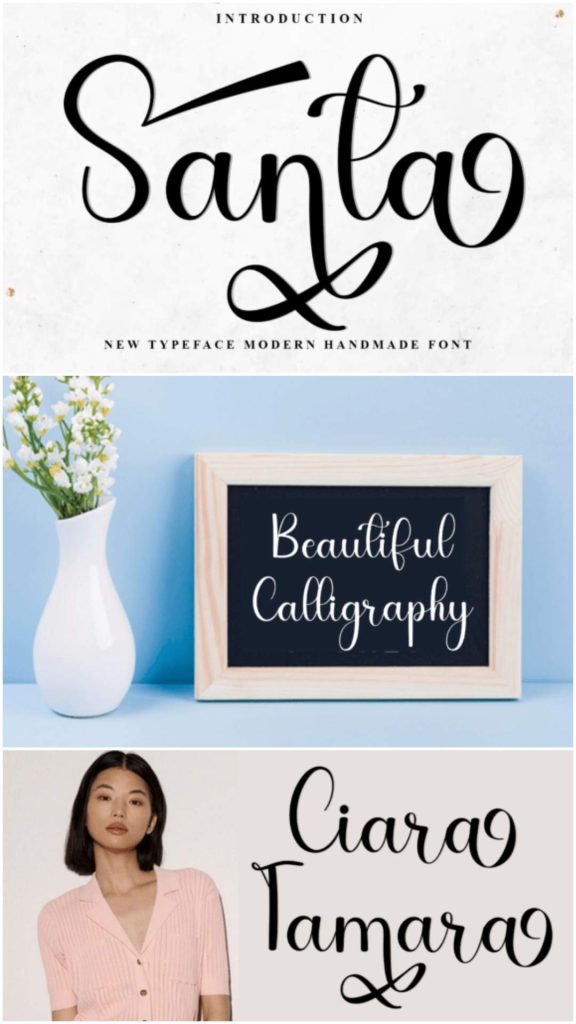 18 Elegant Script Fonts for Luxury Packaging 6 Santa. Upgrade your branding with these elegant script fonts for luxury packaging. Perfect for premium beauty, fashion, perfume, and boutique product designs.