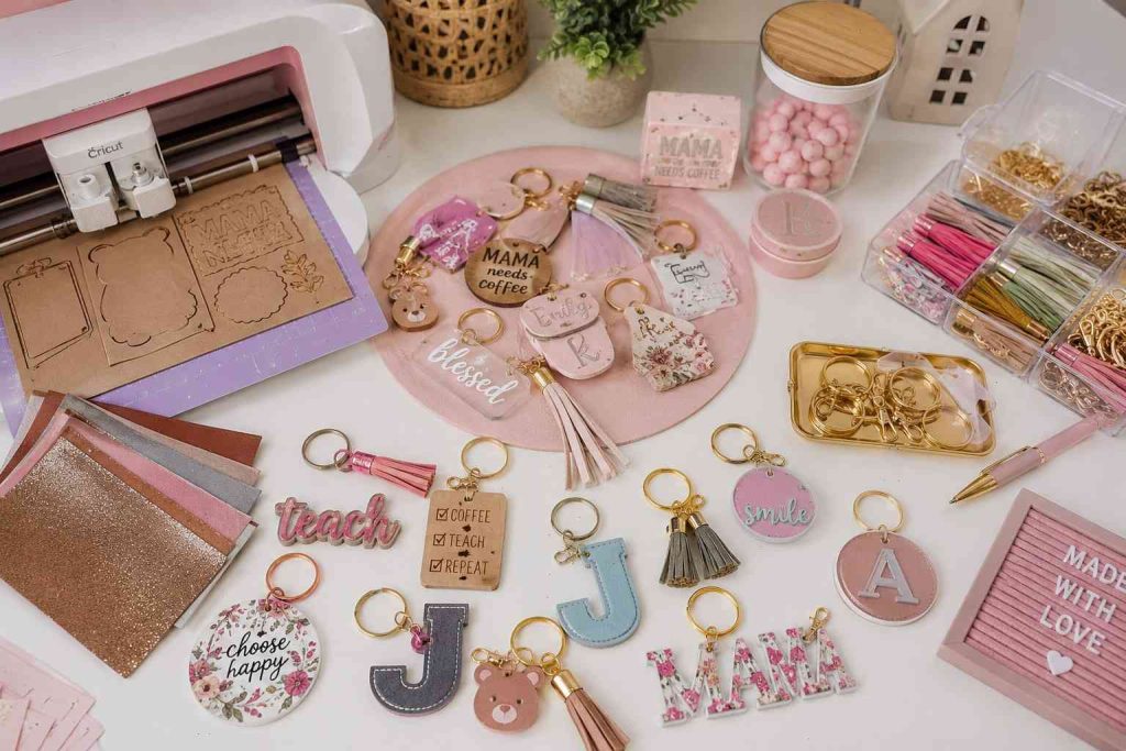 15 Best Profitable Cricut Business Ideas to Start in 2026 17 Profitable Cricut business ideas with professional Cricut workspace setup and handmade crafts