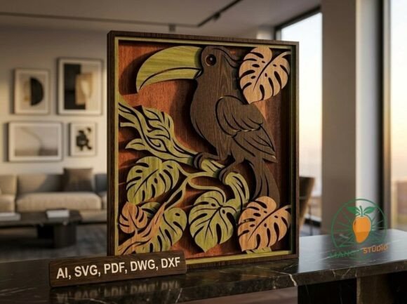 25 Laser Cut Home Decor Ideas for Modern Homes 15 3D Layered Toucan SVG Laser Cut File Laser Cutting 150702161 1 1 580x433 1