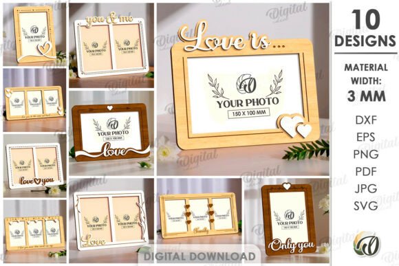 99+ Laser Cut Wood Projects To Sell From Home 364 Laser cut wood photo frames with customizable text for personal use.