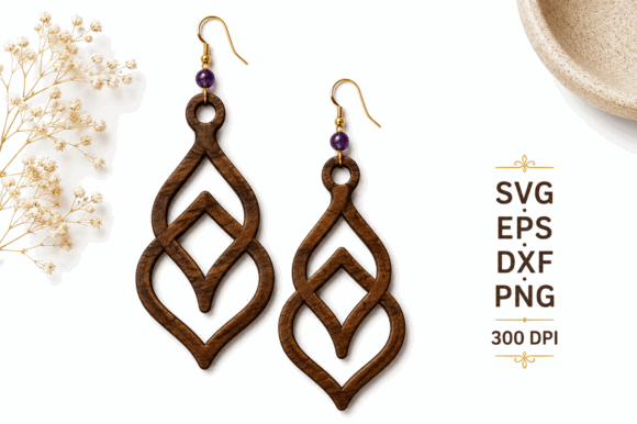 99+ Laser Cut Wood Projects To Sell From Home 126 Laser cut wooden earrings with a decorative design and purple bead accents.