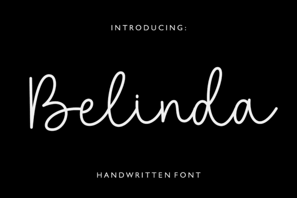 70+ Food Logo Fonts for Restaurants, Cafes, and Food Brands 5 Belinda handwritten font displayed on a black background