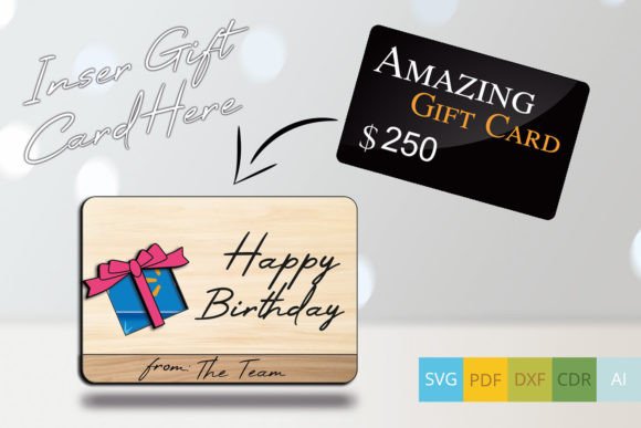 Easy Laser Cut Wood Projects To Sell On Etsy 70 Laser cut wood gift card holder with a birthday theme and space for a gift card.